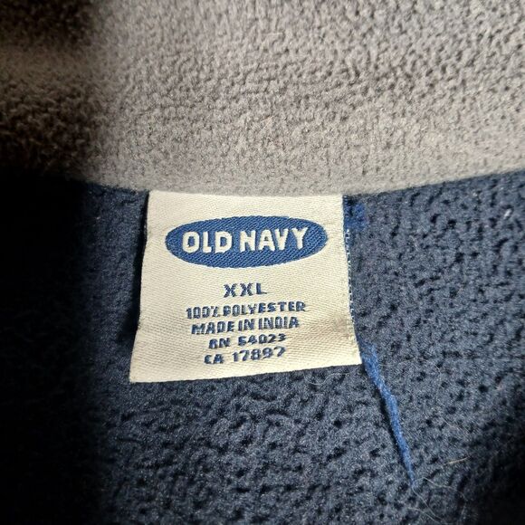 Old Navy Mens XXL Micro Fleece Jacket Blue Gray Performance Full-Zip Hiking Gorp - Picture 2 of 9